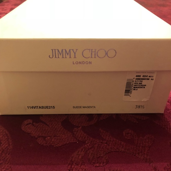 Jimmy Choo fuschia, peep toe, sling-back stilettos - Picture 4 of 4